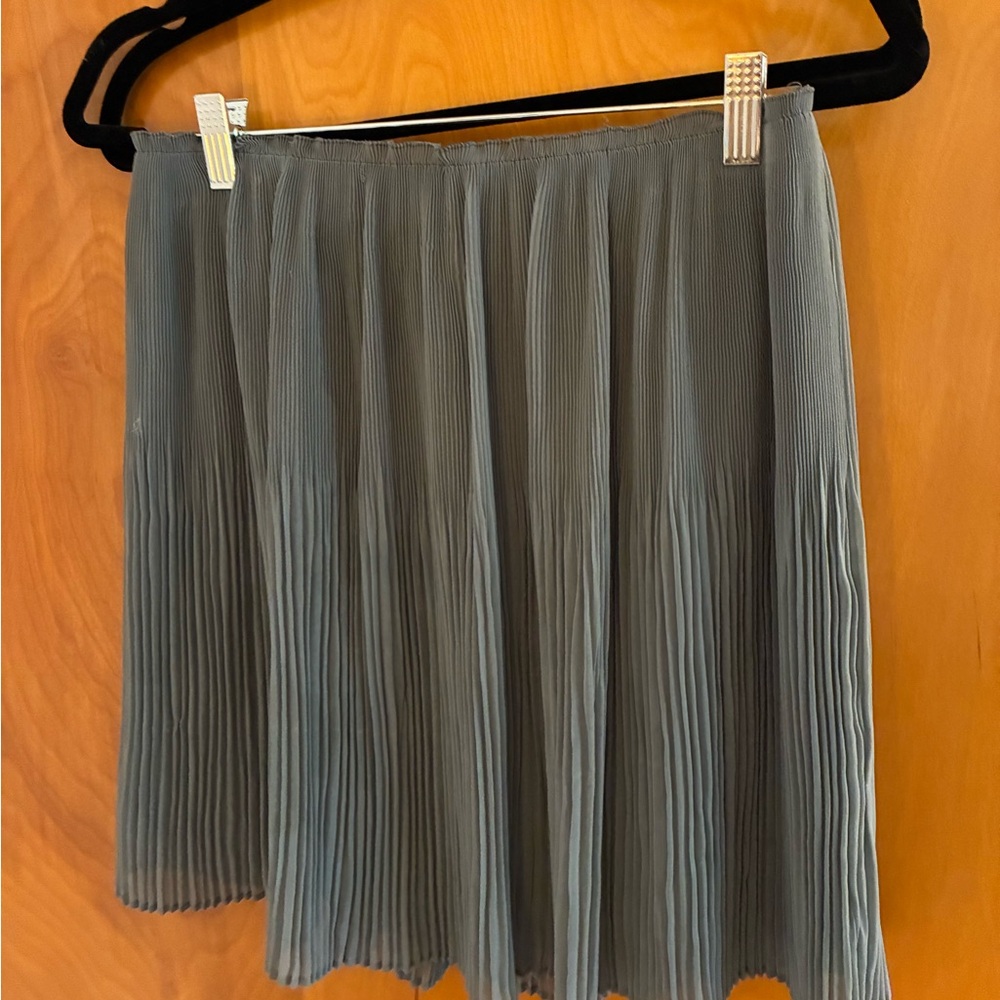 H&M Dusty Blue Pleated Skirt